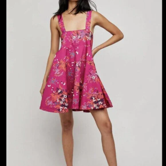 Free People Fuschia Floral Dress - Picture 4 of 5
